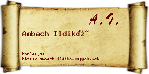 Ambach Ildikó névjegykártya