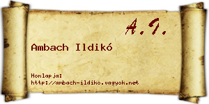 Ambach Ildikó névjegykártya